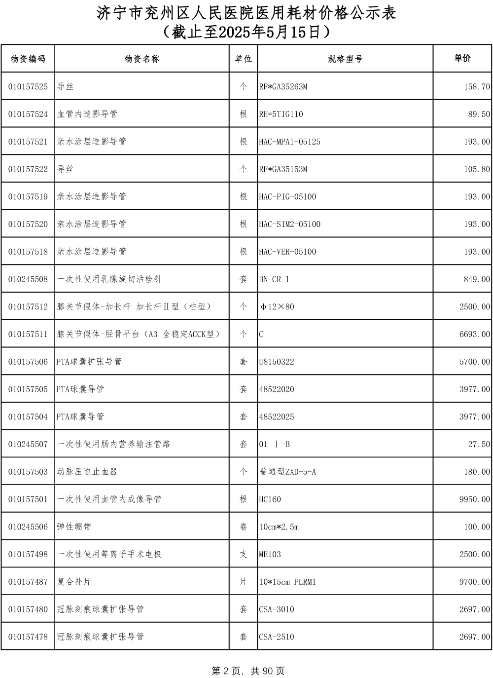 济宁市兖州区人民医院医用耗材价格公示表-2.jpg