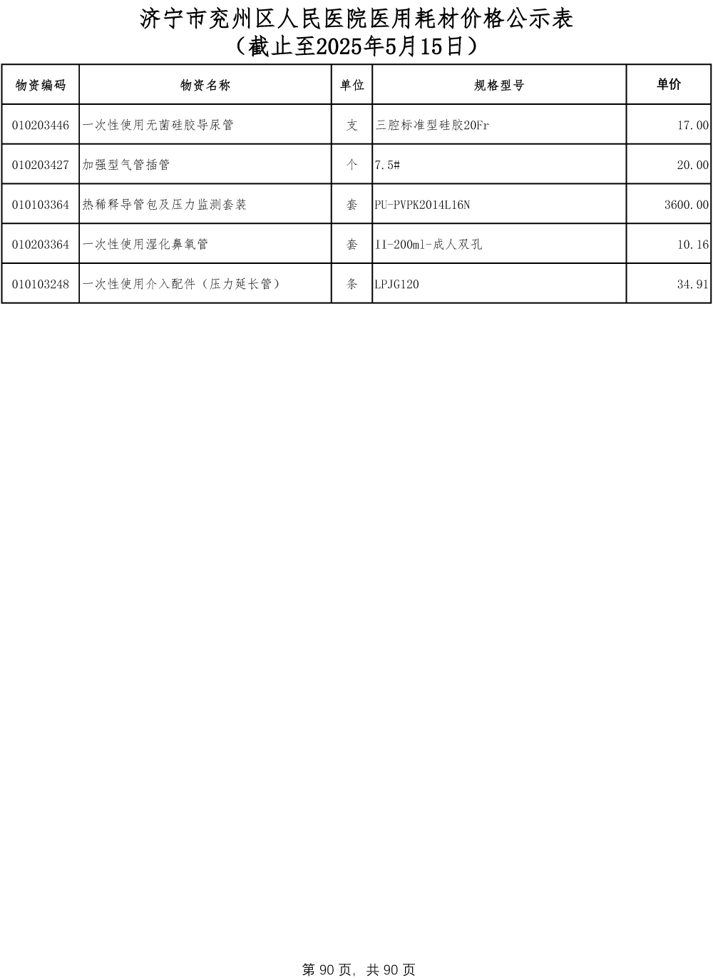 济宁市兖州区人民医院医用耗材价格公示表-90.jpg
