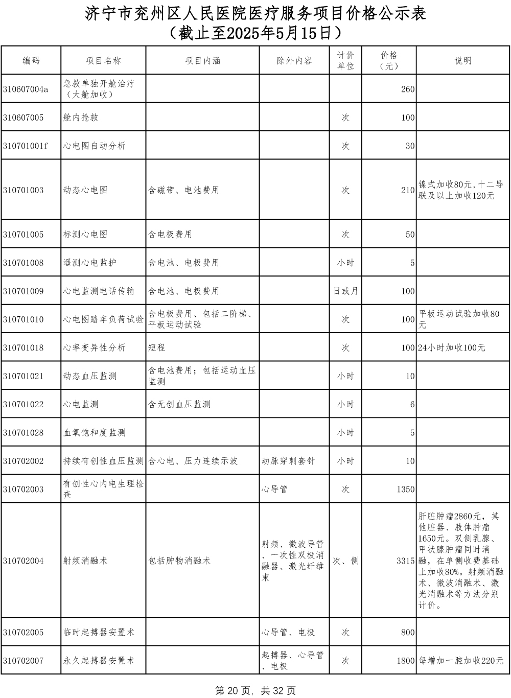 济宁市兖州区人民医院医疗服务项目价格公示表-20.jpg