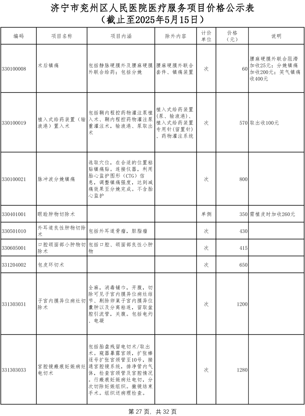 济宁市兖州区人民医院医疗服务项目价格公示表-27.jpg
