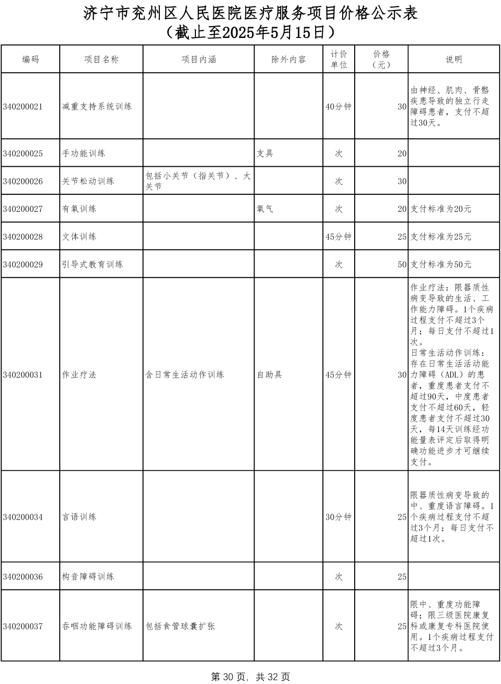 济宁市兖州区人民医院医疗服务项目价格公示表-30.jpg